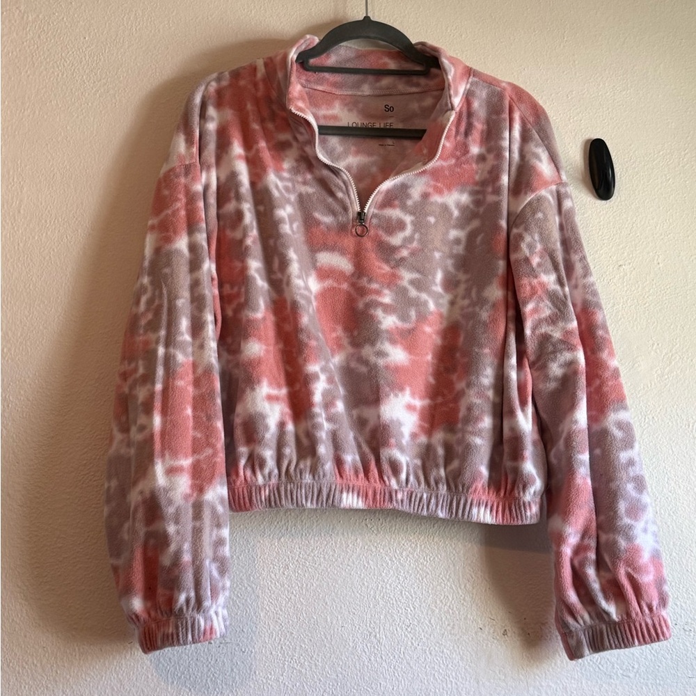 so cropped fleece pullover
